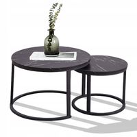 Zestaw komplet stolik kawowy okrągły marmur LOFT