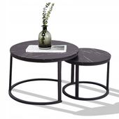 Zestaw komplet stolik kawowy okrągły marmur LOFT