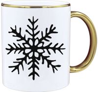 KUBEK PREMIUM PREZENT ŚWIĄTECZNY BOŻE NARODZENIE MIKOŁAJKI BIAŁO-ZŁOTY