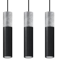 Skandynawska LAMPA wisząca SL.0652 metalowa OPRAWA tuby zwis beton czarny