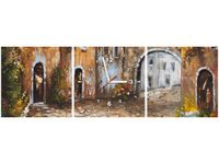 30 90CM OBRAZ 3 ELEM UROKLIWA ULICZKA ŚCIENNY PŁOTNO DRUK