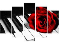 100CM 150CM OBRAZ 5 ELEM RÓŻA FORTEPIANIE ŚCIENNY