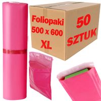 foliopaki kurierskie różowe xl 500x600mm - 50 szt.