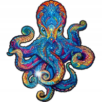 PUZZLE DREWNIANE DLA DOROSŁYCH MAGNETYCZNA OŚMIORNICA M