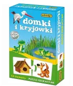 Puzzle 24 elementy, edukacyjne. Domki i kryjówki