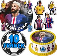 ZESTAW OPŁATEK NA TORT 20CM + 17 POSTACI - NEYMAR + IMIĘ 15CM 18CM