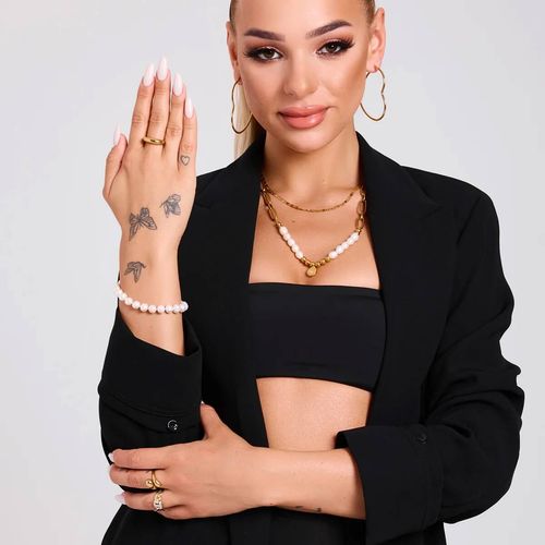 Srebrna bransoleta Staviori z perłami na Arena.pl