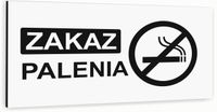 Tabliczka informacyjna BIAŁA aluminiowa ZAKAZ PALENIA DOWOLNY NADRUK