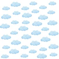 Naklejki Dla Dzieci Niebieskie Chmury Pastelowe Chmurki Zestaw 60x30cm
