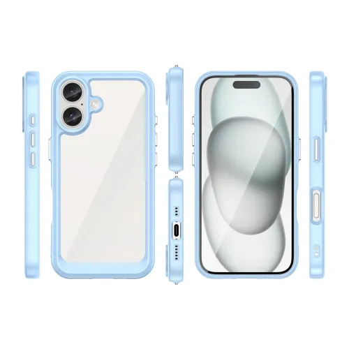 etui outer space case z żelową ramką do iphone 16 plus - niebieskie na Arena.pl