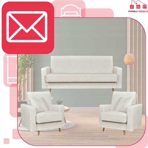 Zestaw mebli wypoczynkowy Rene wersalka kanapa fotele Bonell Family Meble na Arena.pl