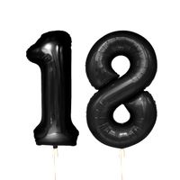 Balony foliowe liczba 18 czarna, 100 cm