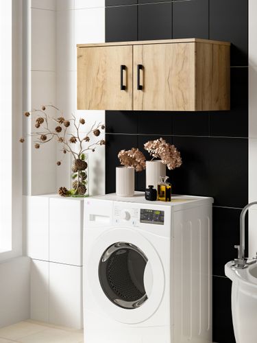 Szafka łazienkowa nad pralkę NERO 80 dąb craft złoty (W1) na Arena.pl