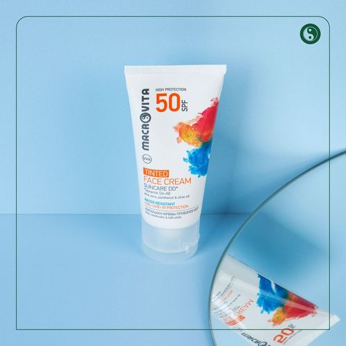 MACROVITA krem DD* do opalania twarzy SPF50 (lekko barwiony) bio-aloes, panthenol i bio-oliwa 50ml na Arena.pl