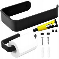 UCHWYT NA PAPIER TOALETOWY DO WC CZARNY MATOWY METALOWY LOFTOWY ŁAZIENKOWY