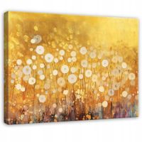 OBRAZ ABSTRAKCJA ZŁOTO KWIATY POLNE DO SYPIALNI SALONU NA PŁÓTNIE 100x70