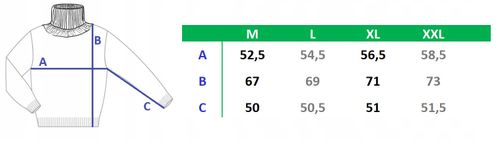 Sweter z golfem golf męski z kaszmiru i wełny merynosów kaszmirowy XL 314 na Arena.pl