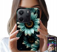ETUI DO XIAOMI NOTE 14 4G - NIEBIESKA GERBERA STOKROTKA KWIAT +FOLIA
