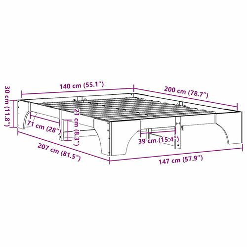 Łóżko 140x200 cm z litego drewna sosnowego na Arena.pl
