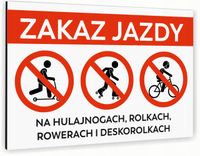 Tabliczka znak informacyjny 20x15 Biała ZAKAZ JAZDY Aluminiowa NADRUK UV