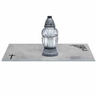 SZKLANA PODSTAWKA POD ZNICZE 60x20cm 498c + napis