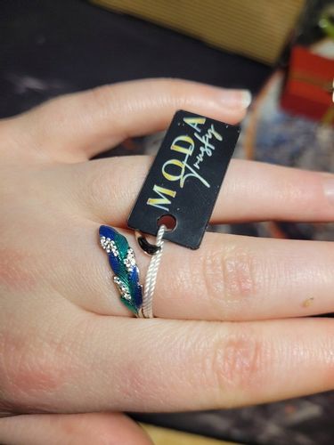 Pierścionek Srebrny z Cyrkoniami Piórko Pierścionki Srebro 925 na Arena.pl