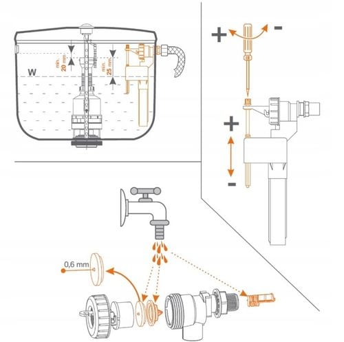 Zawór napełniający 3/8 mosiężny do spłuczki DN10 uniwersalny pływak WC na Arena.pl