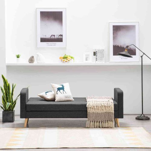 Sofa Tapicerowana Materiałem, Ciemnoszara na Arena.pl