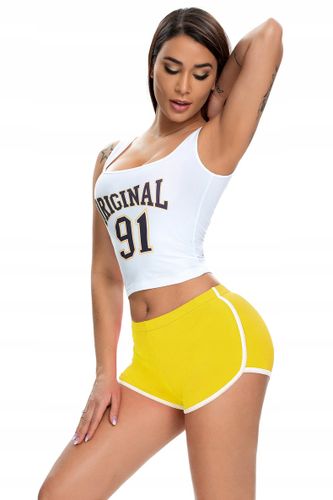 SZORTY Damskie SPORTOWE Wygodne SPODENKI Żółte L na Arena.pl