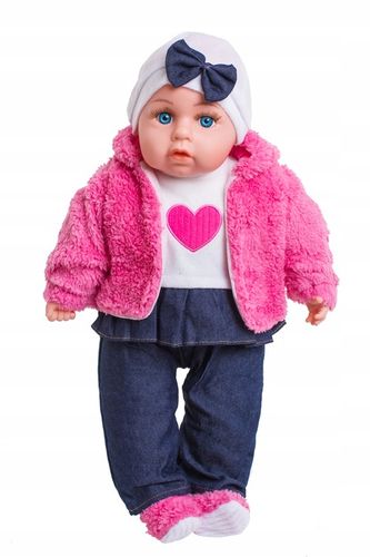 DUŻA LALKA BOBAS 45 cm mówi śpiewa po PL + SMOCZEK + BUTELKI + PAMPERSY na Arena.pl