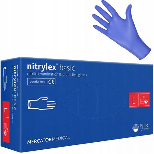 Rękawice Nitrylowe 100 szt. Nitrylex Basic Dark Blue 9-L na Arena.pl