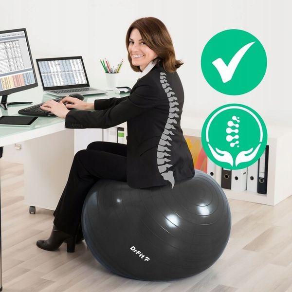 Piłka Gimnastyczna do Ćwiczeń 85 cm Fitness Joga Rehabilitacja DrFit zdjęcie 10