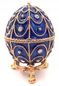 Ekskluzywne metalowa szkatułka z kryształkami - Jajo Fabergé - B0748-17 BL