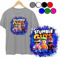 KOSZULKA DZIECIĘCA T-SHIRT Z NADRUKIEM - STUMBLE GUYS WZORY - XXS 98-104
