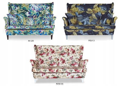 Zestaw wypoczynkowy mebli uszak ARI Print sofa fotele skandynawskie na Arena.pl