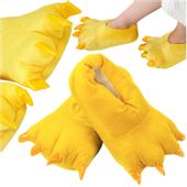 CIEPŁE KAPCIE PLUSZOWE ŁAPY PAZURY CIAPY ZÓŁTE UNISEX ONESIES PANTOFLE M
