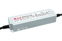 GLP PSU: 12V/5A, CV, PFC, IP67, plastic case, double insulation wires