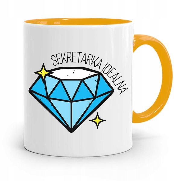 Kubek Żółty Prezent Dla Sekretarki Idealna Z Nadrukiem Ze Zdjęciem zdjęcie 1