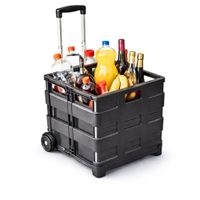 WÓZEK NA ZAKUPY SKŁADANY NA KÓŁKACH SKRZYNKA TRANSPORTOWA KOSZYK DO AUTA