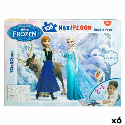 Puzzle dla dzieci Frozen Dwustronny 108 Części 70 x 1,5 x 50 cm (6 Sztuk) na Arena.pl