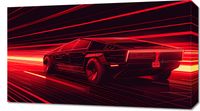 Obraz 70x40cm Prędkość w Czerwonym Neonie