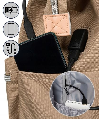 Plecak miejski PETERSON pojemny na laptopa damski port USB podróżny na Arena.pl