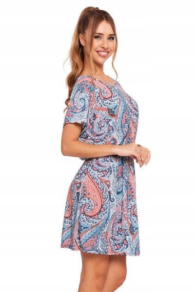 MODNA SUKIENKA DAMSKA KRÓTKA ELASTYCZNA W ORIENTALNY WZÓR NA LATO MORAJ S/M zdjęcie 7