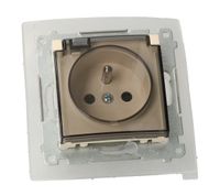 Simon54 Gniazdo z uziemieniem i klapką DGZ1BZ.01/41A beżowy