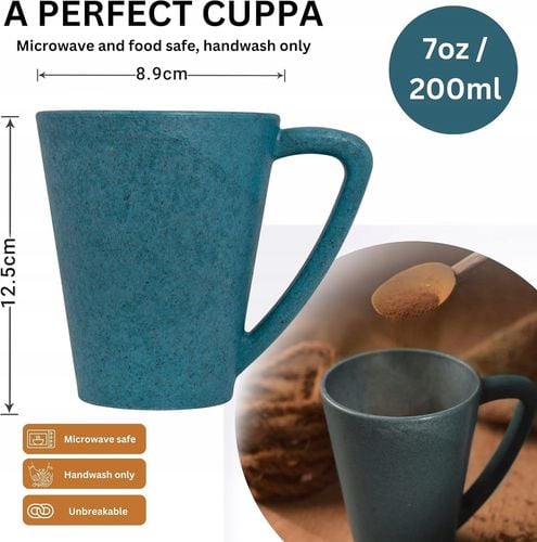 Zestaw 2 Filiżanek z Igieł Sosnowych 200ml Niebieskie Bez BPA do Kawy na Arena.pl