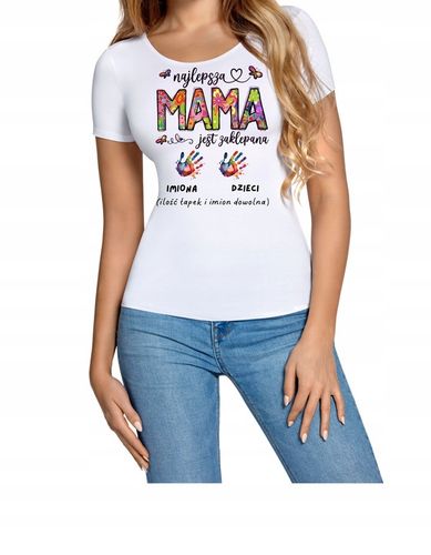 KOSZULKA T-SHIRT na DZIEŃ MAMY PREZENT "najlepsza MAMA..." JAKOŚĆ PREMIUM M na Arena.pl