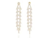 Kolczyki na sztyfcie z cyrkoniami złote 6 cm