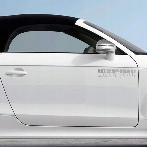 Naklejka Not Sponsored by Moomy and Daddy! Ja to kupiłem sam nie utrzymanek na Arena.pl