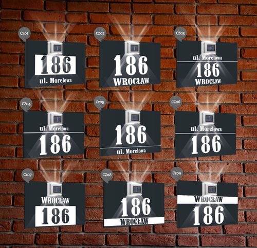antracyt TABLICZKA ADRESOWA nierdzewna dibond oświetlony numer domu 30x20 na Arena.pl