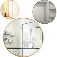 STYLOWE ŁAZIENKOWE LUSTRO ŚCIENNE OKRĄGŁE ZŁOTA RAMA ŚREDNICA 60 CM LOFT